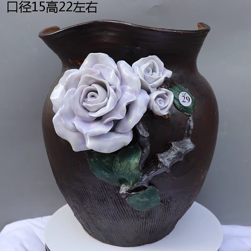 Ceramic Indoor Plant Pot with Drainage Hole and Decorative Sunburst Design 5 Inch Round Succulent Planters(1).png