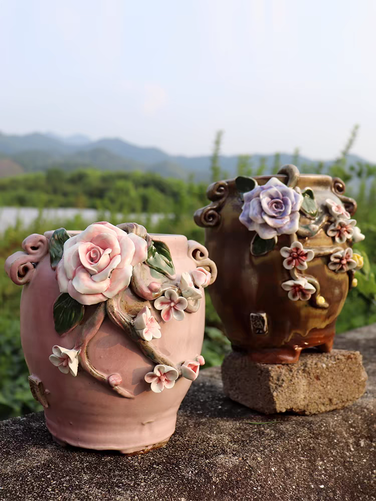 Ceramic Succulent Garden Pots Succulent Small Plant Cactus Planter Ceramic Pot with Drainage Hole(1).png