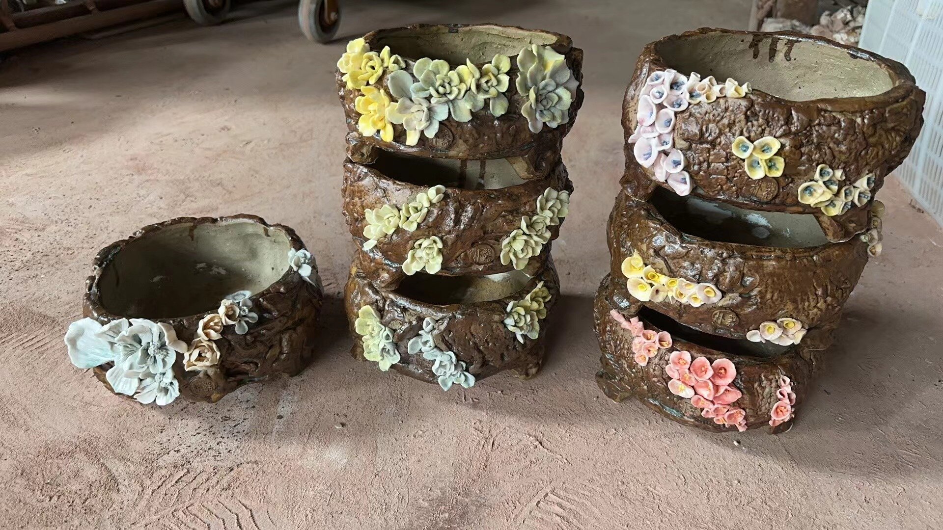 Ceramic White Succulent Planter Pot with Drainage Pack of 4 Cute Office Garden Indoor Decoration Plants Not Included.jpg