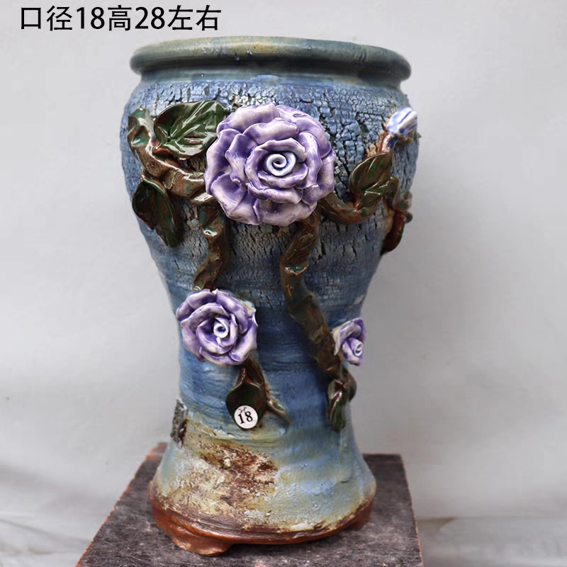 Large Ceramic Succulent Pot Multicolor Colorful Flowing Glazed Indoor Home Decor Cactus Flower Bonsai Pot Planter Container.png