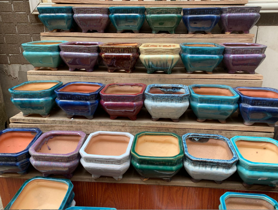 Mini Glazed Rectangular Ceramic Bonsai Pot Drainage Hole Eco-Friendly Lightweight Floor Planter for Home Shopping Malls.png