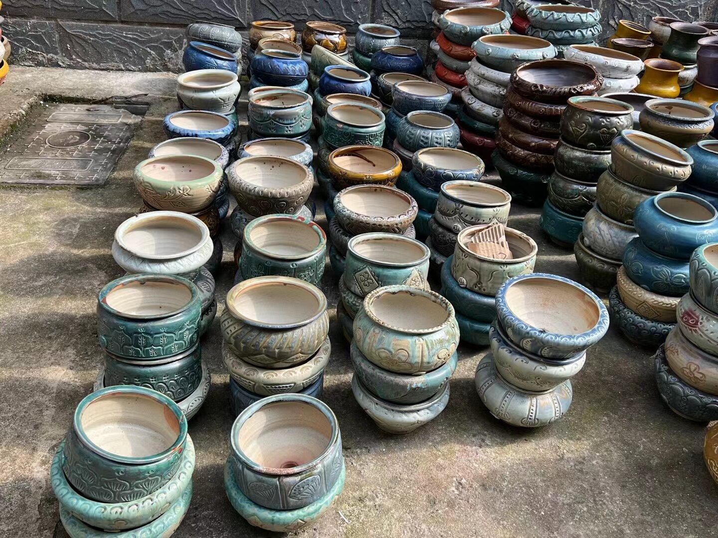 Succulent Pot with Drainage and Saucer Glazed Terracotta Round Ceramic Succulent Planter Cactus Bonsai Plant Pot.jpg