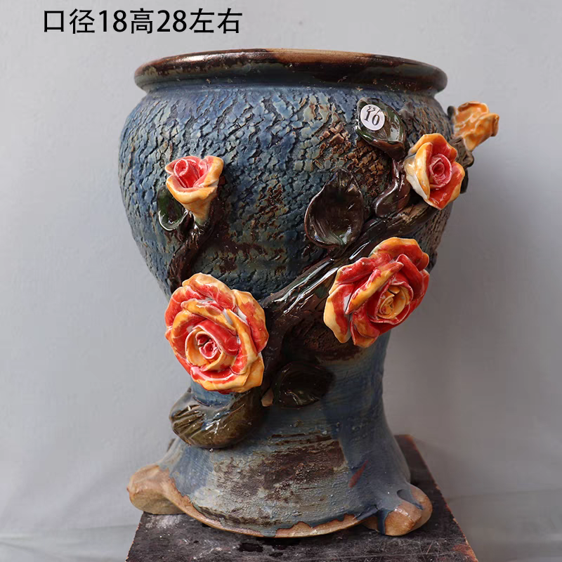 Succulent Pots Ceramic Flower Pots Round Vintage Glazed Planters for Succulents Plants Live.png