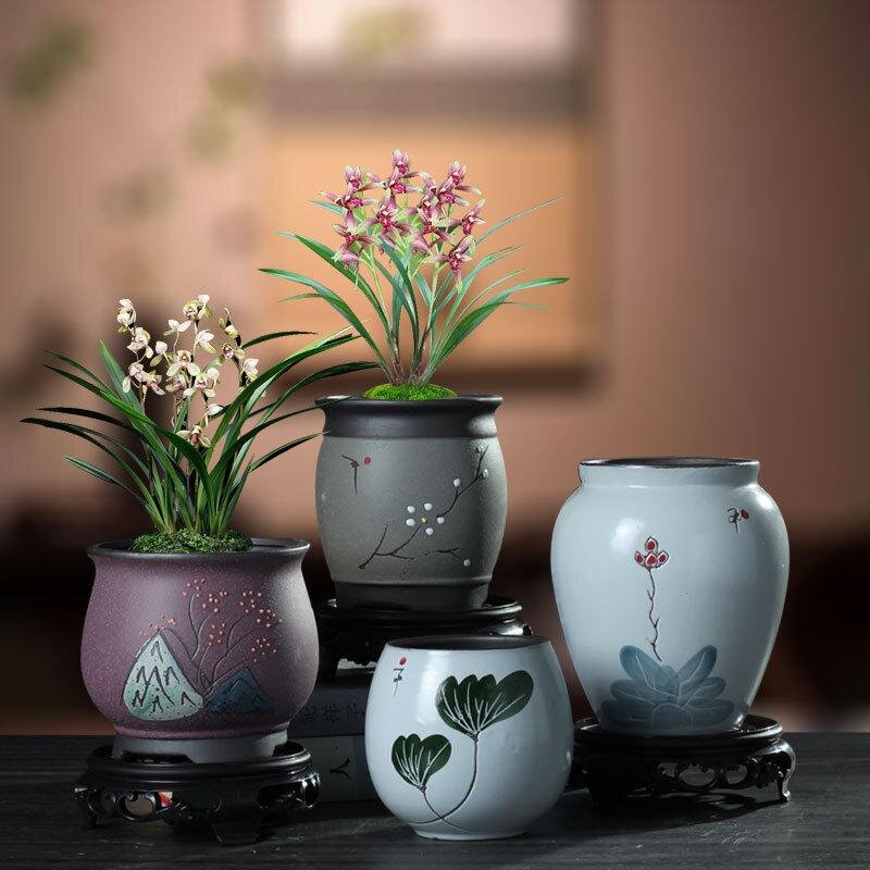 Wholesale Medium Sizes Fit Outdoor And Indoor Round Ceramic Flower Pots.jpg
