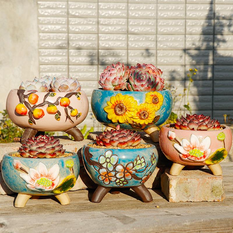 Modern Glazed Ceramic Succulent Plant Pots Creative Cute Animal Design for Kindergarten Kids Small Potted Flower  Planters.jpg